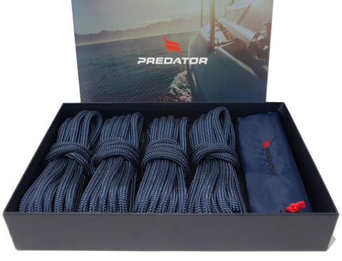 PREDATOR Dock Lines Bag Set 3/8" x 15'(Navy Blue)